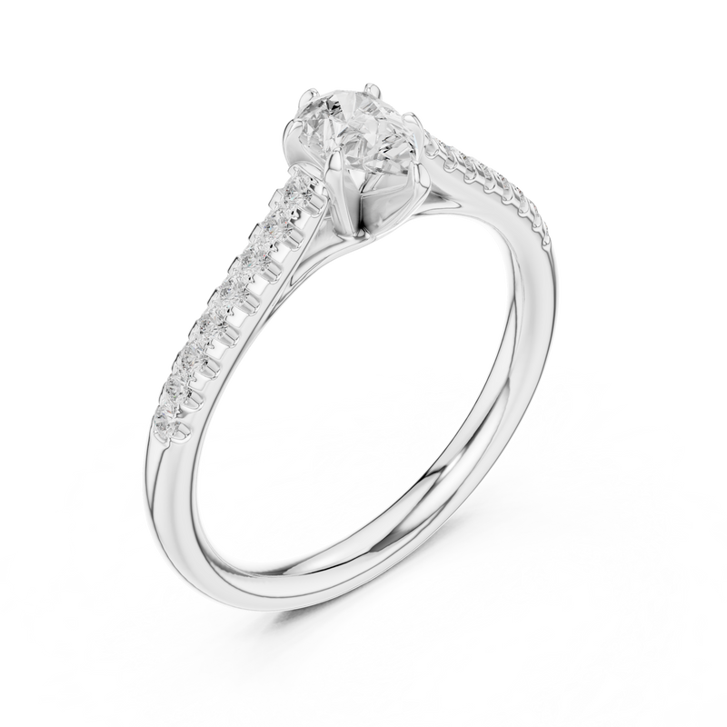 Ladies Ring DDLR-586@7 - White Gold - Image