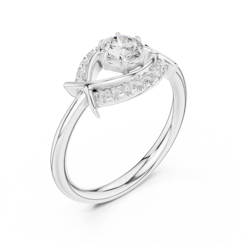 Ladies Ring DDLR-595@7 - White Gold - Image