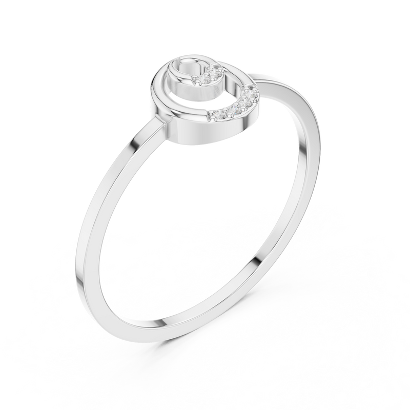 Ladies Ring DDLR-686@7 - White Gold - Image