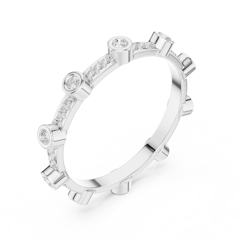 Ladies Ring DDLR-708@7 - White Gold - Image
