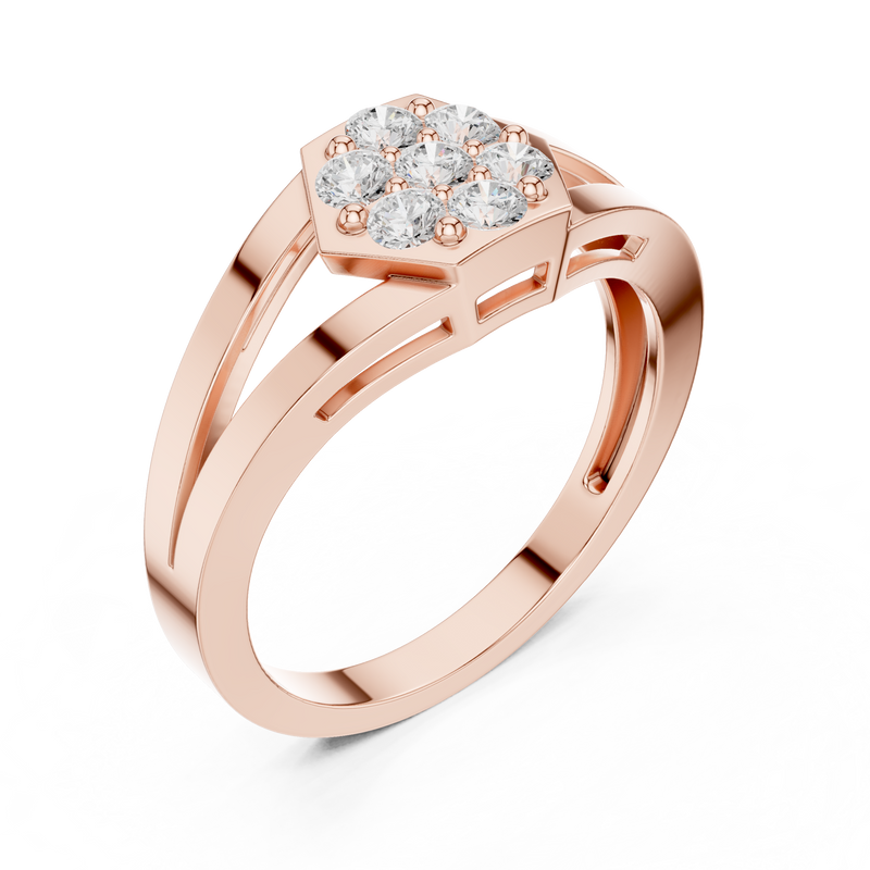 Ladies Ring DDLR-736@7 - Rose Gold - Image