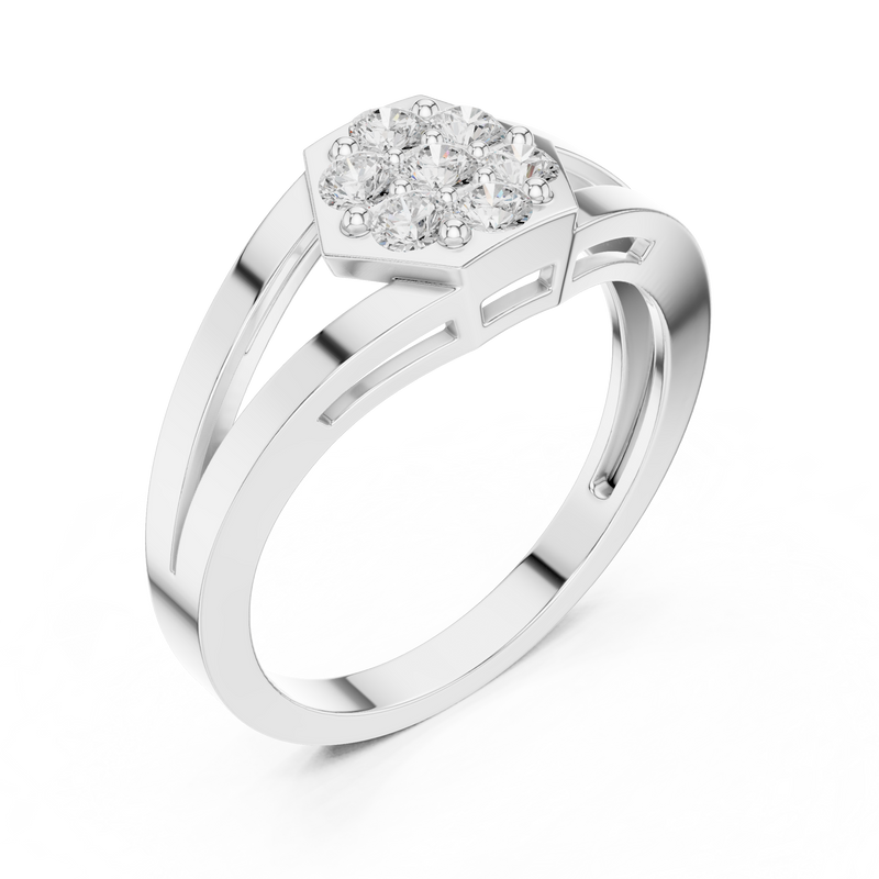 Ladies Ring DDLR-736@7 - White Gold - Image