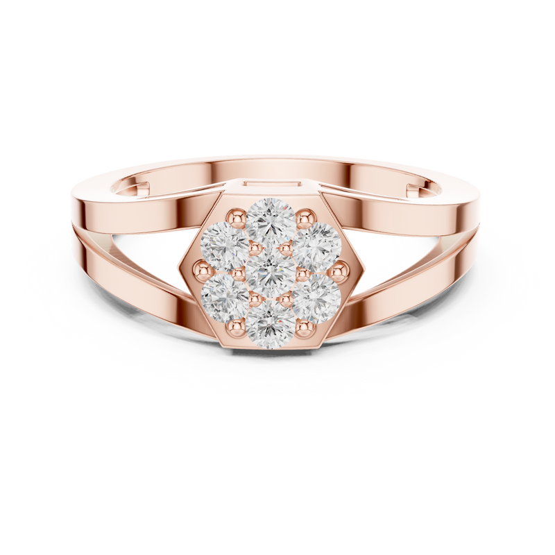 Ladies Ring DDLR-736@7 - Rose Gold - Image