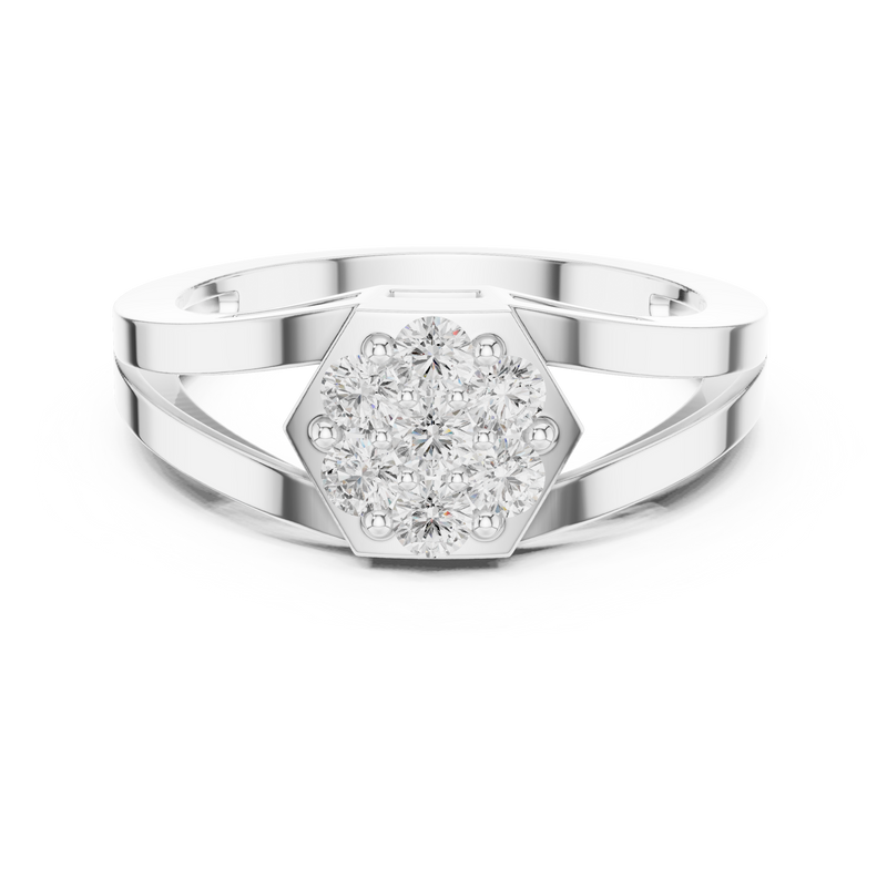 Ladies Ring DDLR-736@7 - White Gold - Image