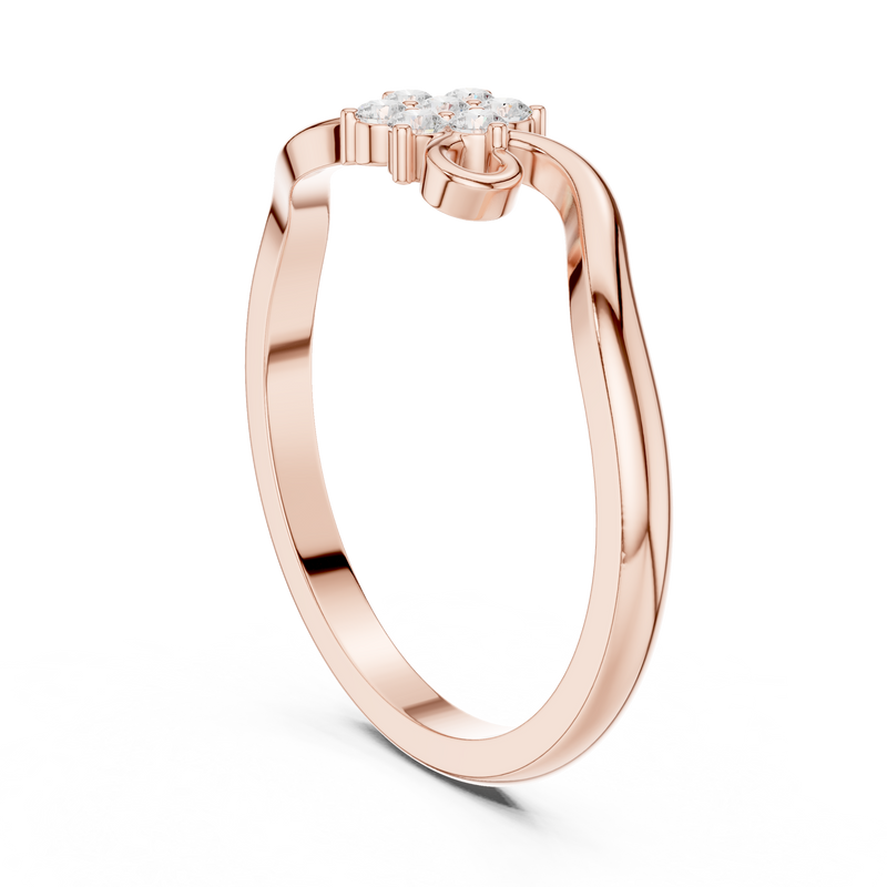 Ladies Ring DDLR-739@7 - Rose Gold - Image
