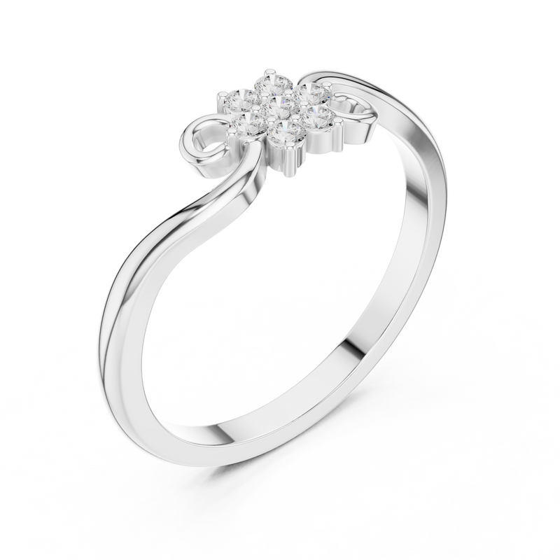 Ladies Ring DDLR-739@7 - White Gold - Image