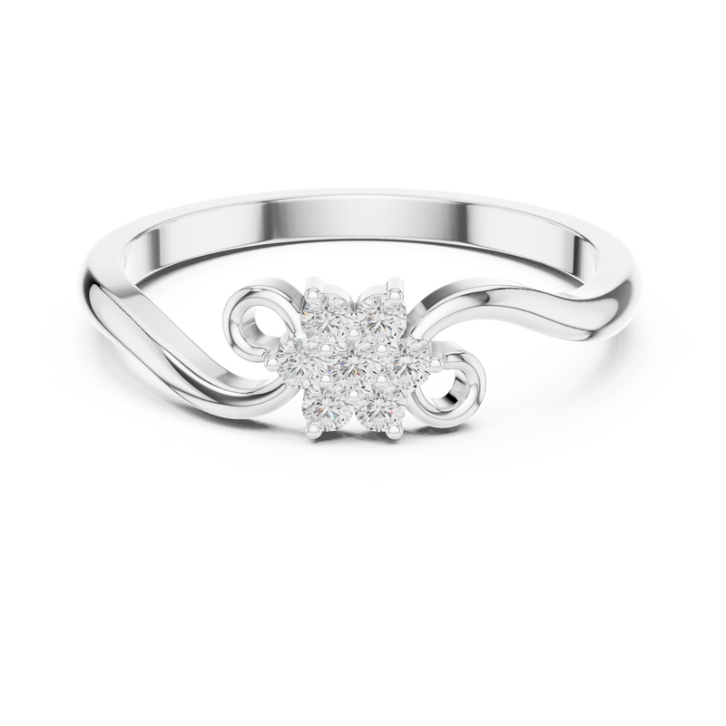 Ladies Ring DDLR-739@7 - White Gold - Image
