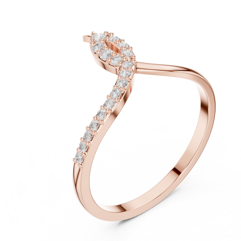 Ladies Ring DDLR-741@7 - Rose Gold - Image