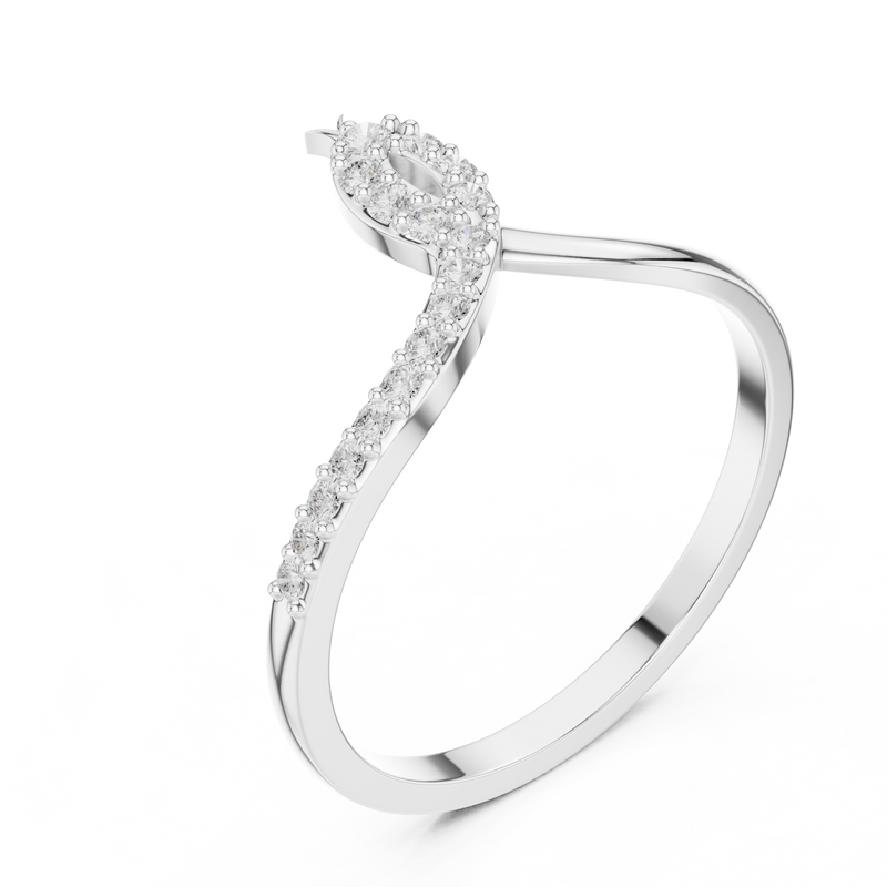 Ladies Ring DDLR-741@7 - White Gold - Image