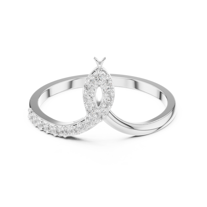 Ladies Ring DDLR-741@7 - White Gold - Image