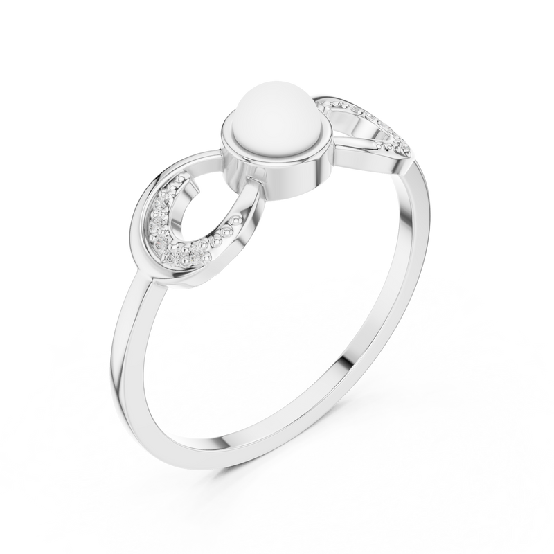 Ladies Ring DDLR-743@7 - White Gold - Image