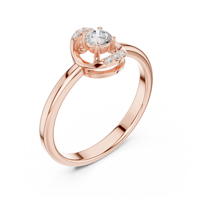 Ladies Ring DDLR-844@7 - Rose Gold - Image