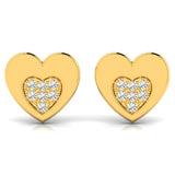Lab Grown Diamond Heart Shape Earring in Gold Plated Sterling Silver (.925)