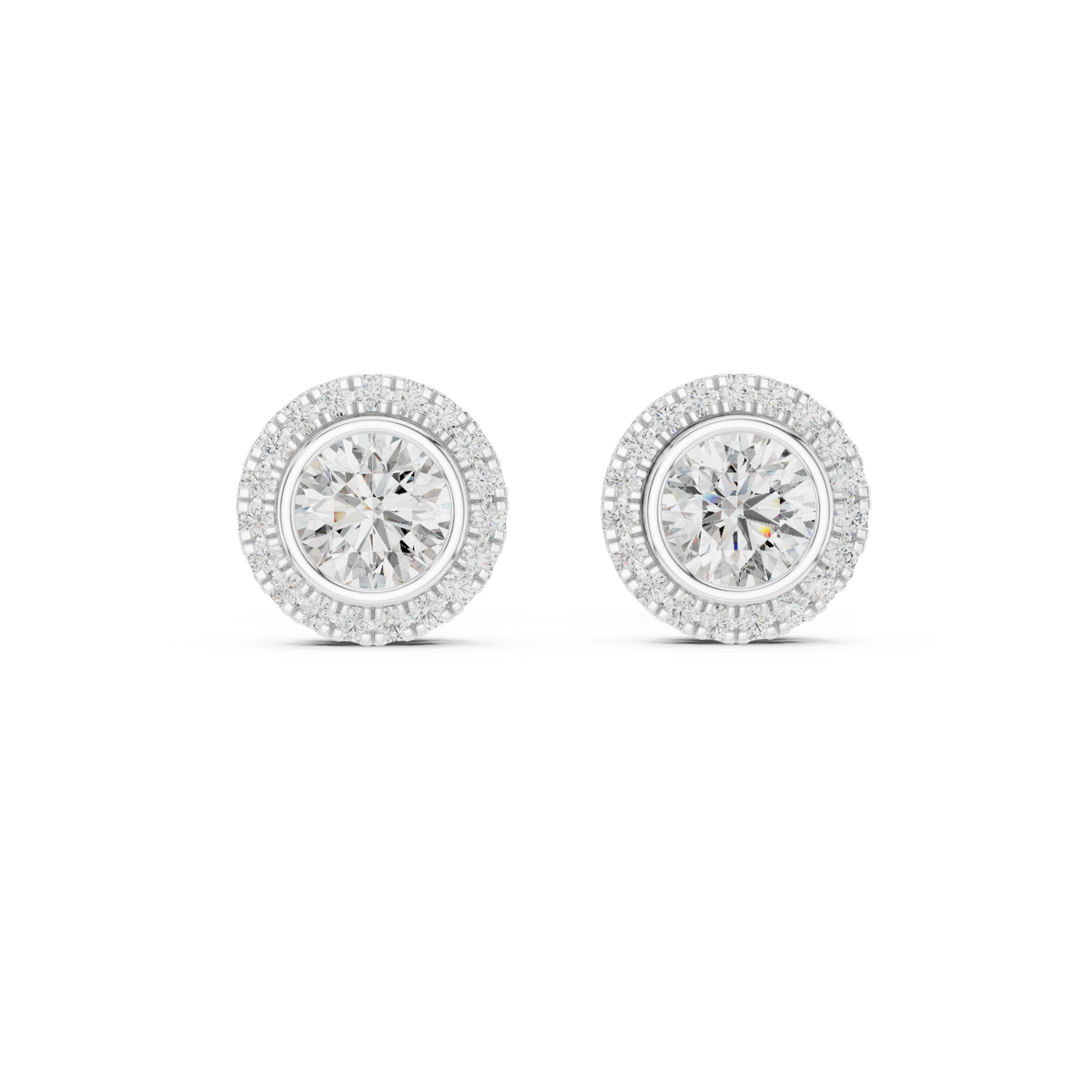 Earring GER-0366@7 - White Gold - Image