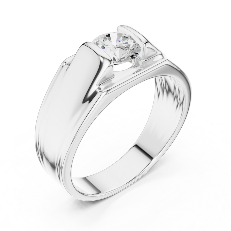 Mens Ring GGR-0023@7 - White Gold - Image