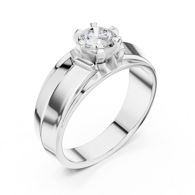 Mens Ring GGR-0024@7 - White Gold - Image