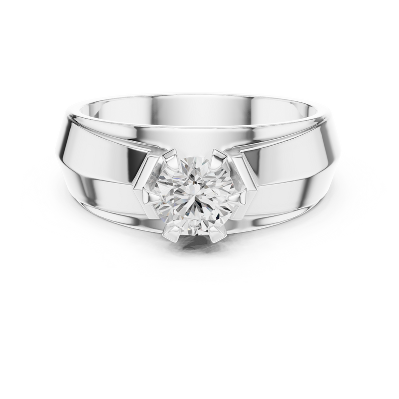Mens Ring GGR-0024@7 - White Gold - Image