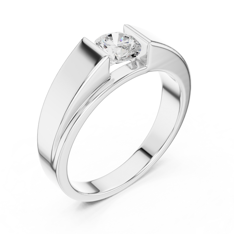 Mens Ring GGR-0025@7 - White Gold - Image