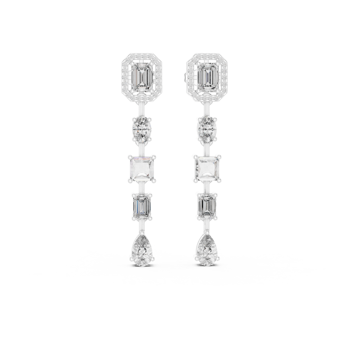 Earring GNK-0022@7 - White Gold - Image