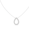 14K Lab Grown Diamond Pear Halo Necklace Pendant, E-F Color, VVS-VS Clarity