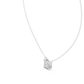 14K Lab Grown Princess Diamond Necklace Pendant, E-F Color, VVS-VS Clarity