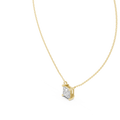 14K Lab Grown Princess Diamond Necklace Pendant, E-F Color, VVS-VS Clarity