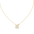 14K Lab Grown Princess Diamond Necklace Pendant, E-F Color, VVS-VS Clarity