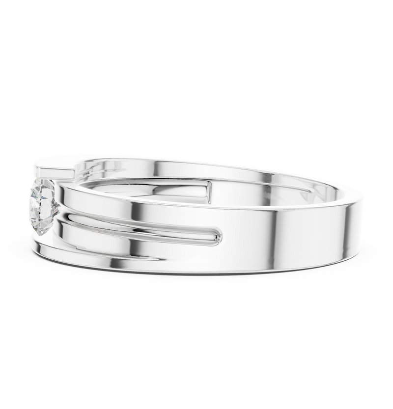 Ladies Ring HLR-05 3MM@7 - White Gold - Image