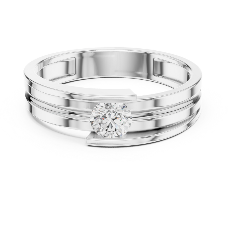 Ladies Ring HLR-05 3MM@7 - White Gold - Image