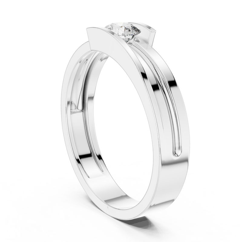 Ladies Ring HLR-05 3MM@7 - White Gold - Image