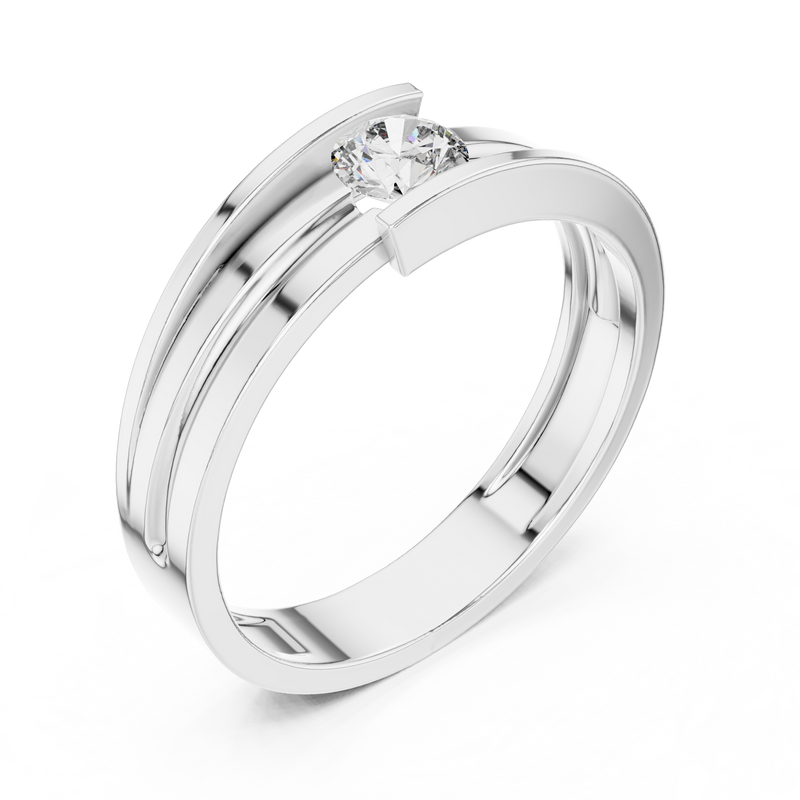 Ladies Ring HLR-05 3MM@7 - White Gold - Image