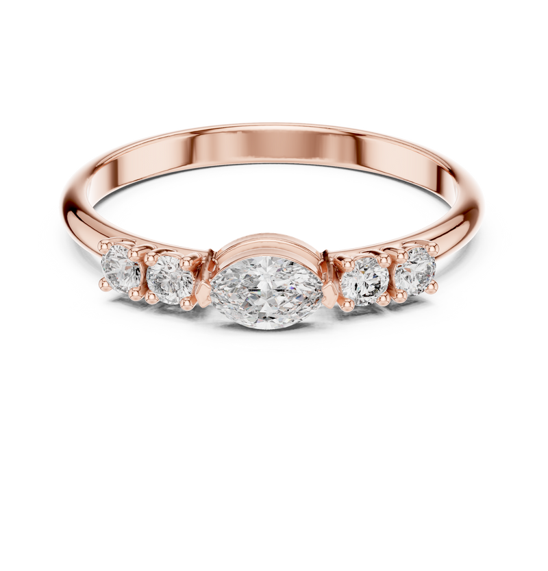 Ladies Ring HLR-104@7 - Rose Gold - Image