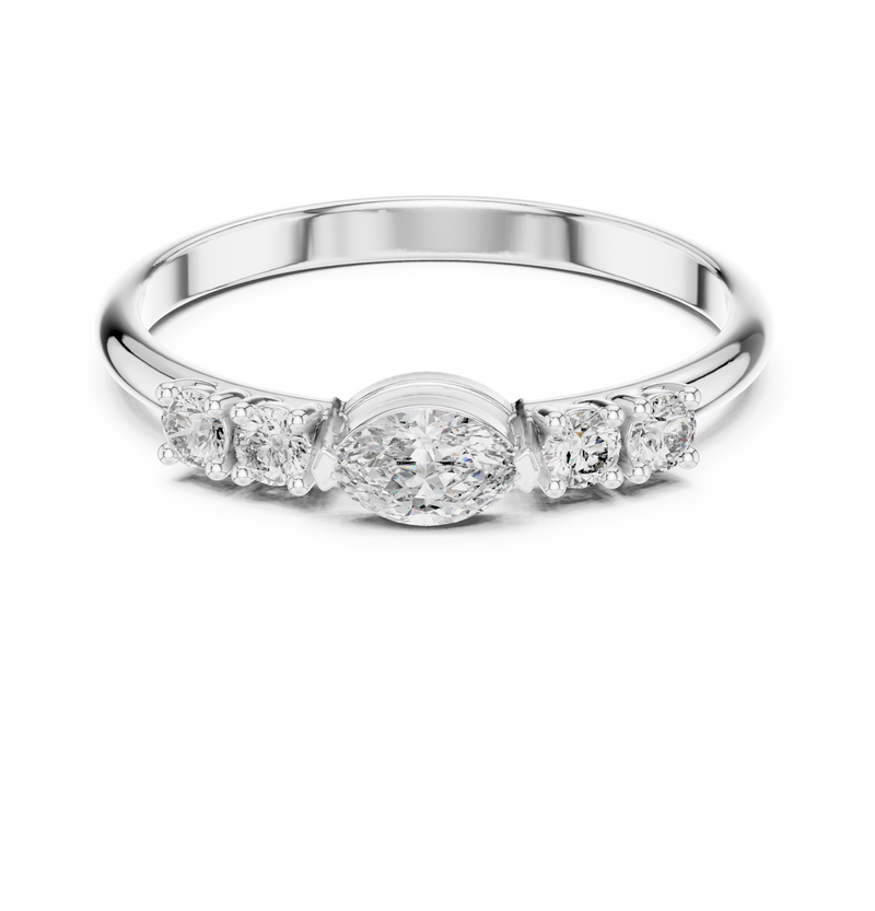 Ladies Ring HLR-104@7 - White Gold - Image