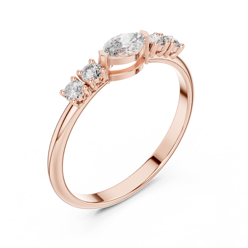 Ladies Ring HLR-104@7 - Rose Gold - Image