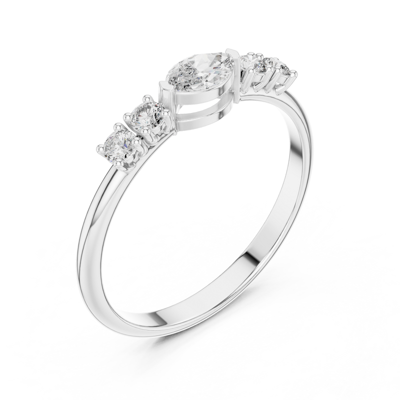 Ladies Ring HLR-104@7 - White Gold - Image