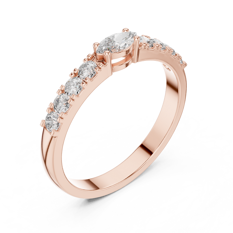 Ladies Ring HLR-110@7 - Rose Gold - Image