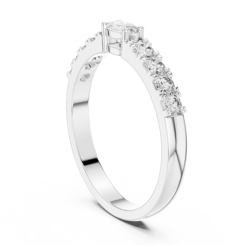 Ladies Ring HLR-110@7 - White Gold - Image