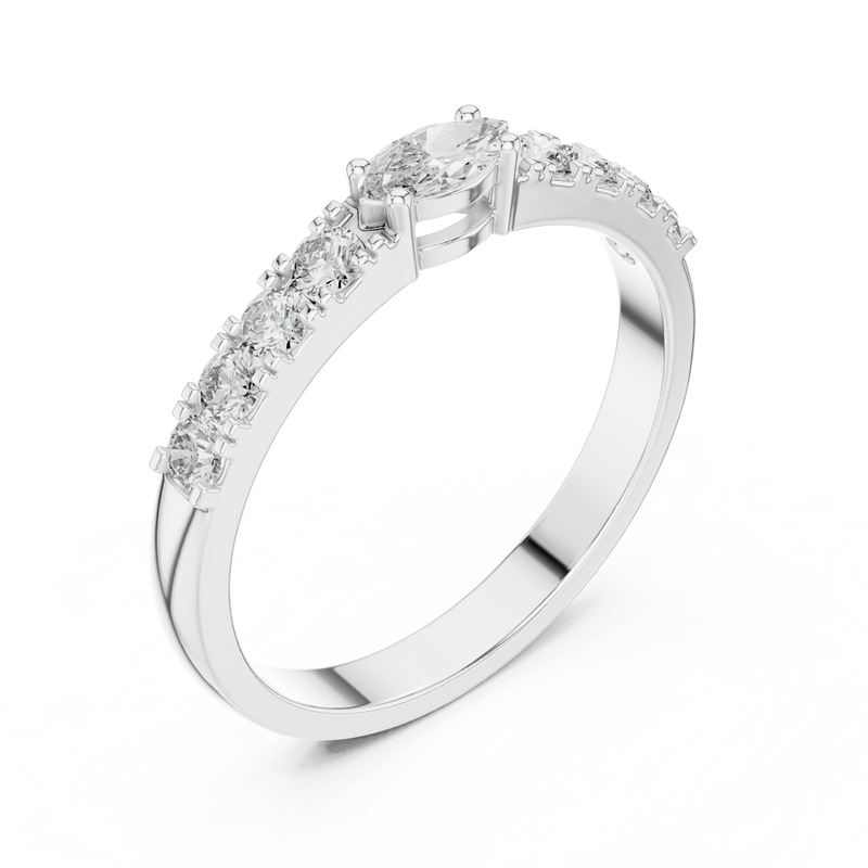 Ladies Ring HLR-110@7 - White Gold - Image