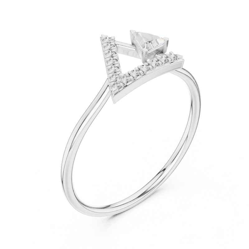 Ladies Ring HLR-194@7 - White Gold - Image