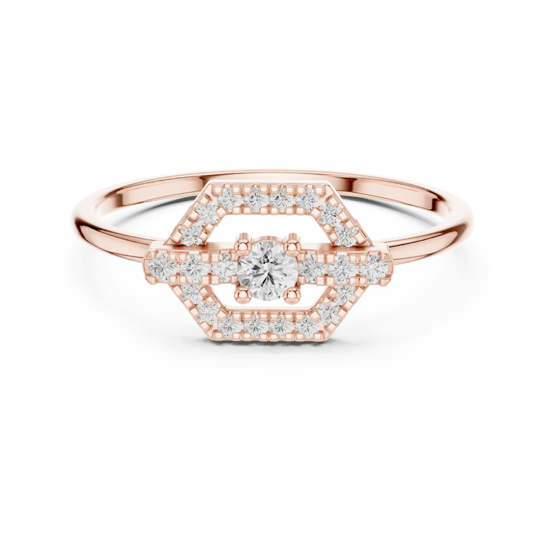 Ladies Ring HLR-196@7 - Rose Gold - Image