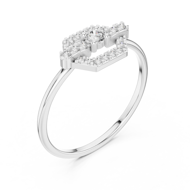 Ladies Ring HLR-196@7 - White Gold - Image