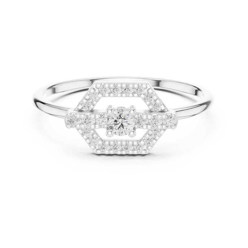 Ladies Ring HLR-196@7 - White Gold - Image