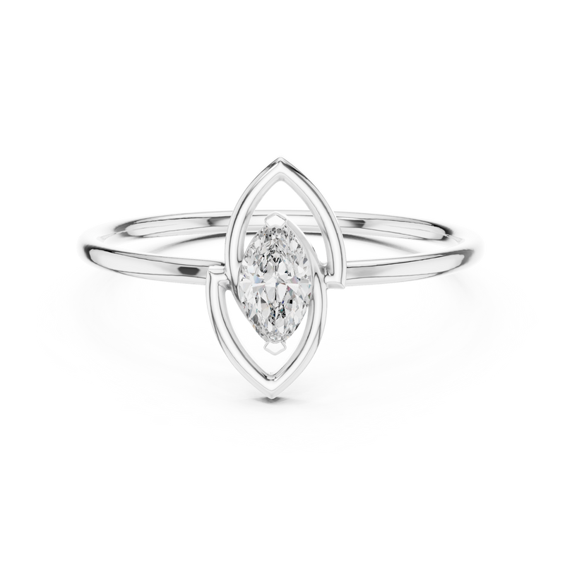 Ladies Ring HLR-197@7 - White Gold - Image