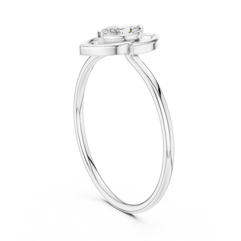 Ladies Ring HLR-197@7 - White Gold - Image
