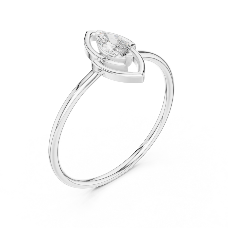 Ladies Ring HLR-197@7 - White Gold - Image