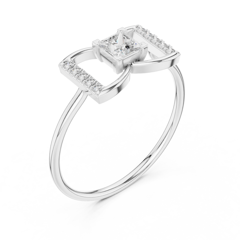 Ladies Ring HLR-198@7 - White Gold - Image