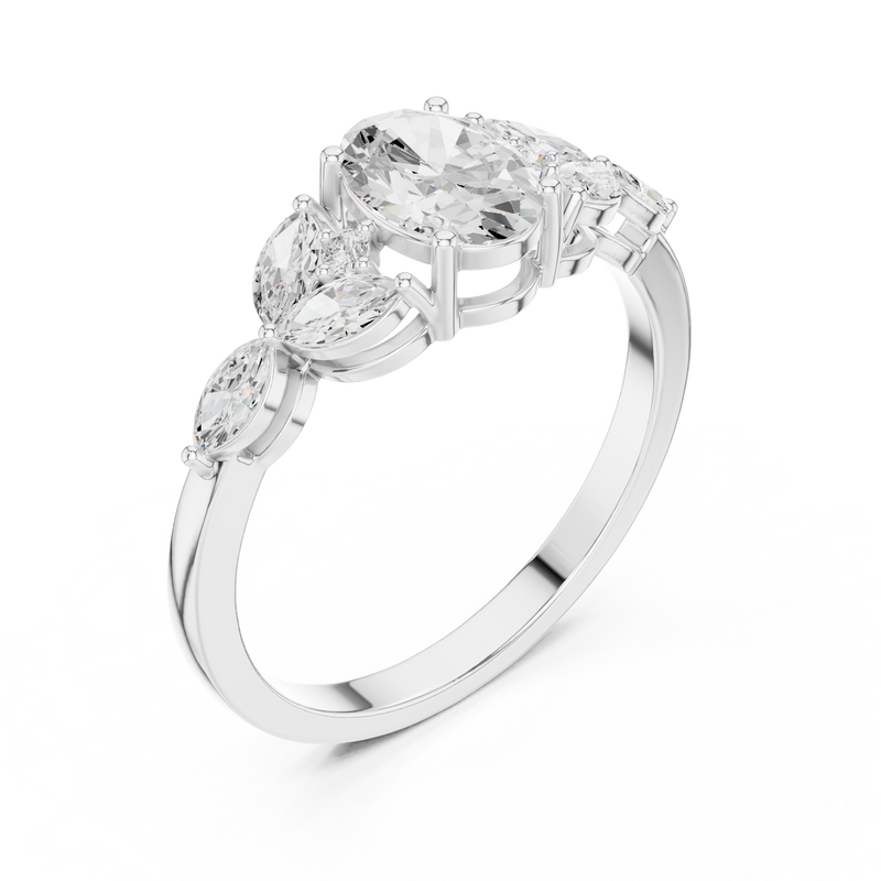 Ladies Ring HLR-43@7 - White Gold - Image