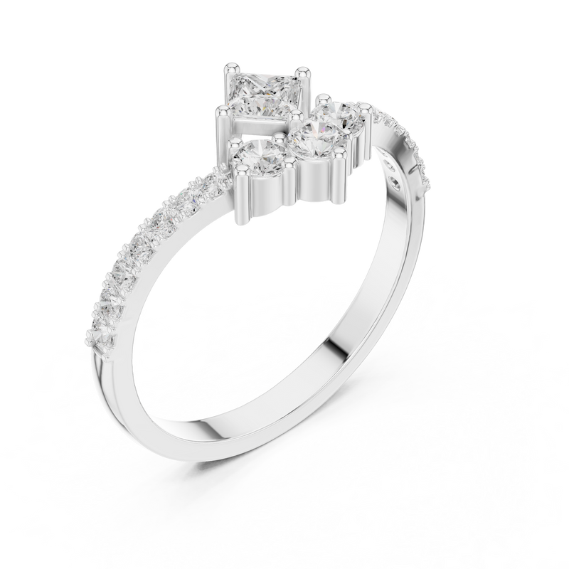 Ladies Ring HLR-44@7 - White Gold - Image