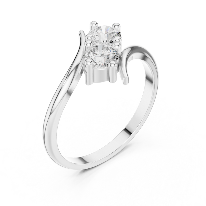 Ladies Ring HLR-74@7 - White Gold - Image