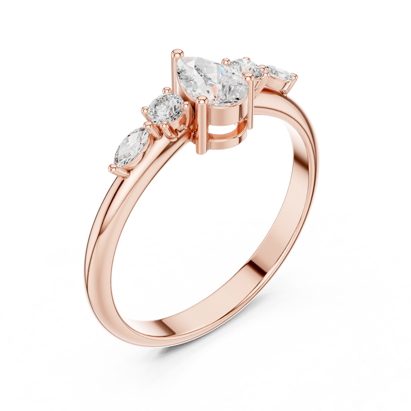 Ladies Ring HLR-91@7 - Rose Gold - Image
